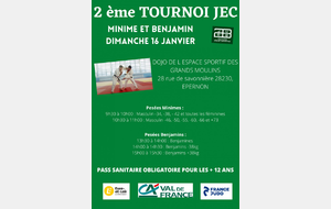 Tournoi JEC Minimes Reporté